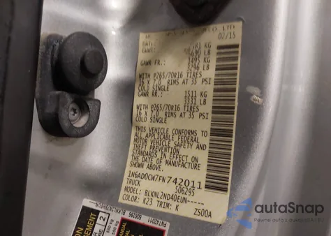 2015 Nissan Frontier Sv из США, поврежденный, VIN 1N6AD0CW7FN742011